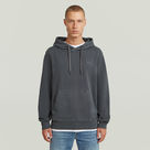 G-STAR Outlet Logo Overdyed Hooded Sweat Grey
