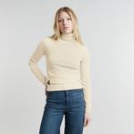 G-STAR Outlet Core Slim Turtle Neck Knitted Sweater White