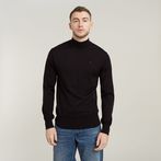 G-STAR Outlet Premium Core Mock Neck Knitted Sweater Black