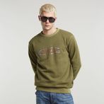 G-STAR Outlet Destroyed G Logo Washed Sweater Green