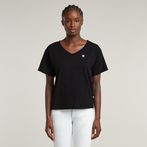G-STAR Outlet Top Open V-Neck Relaxed Negro