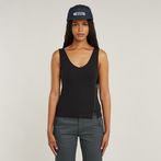 G-STAR Outlet Asymmetrical Zip Slim Tank Top Black