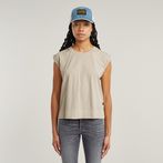 G-STAR Outlet Back Zip Overdyed Top Beige