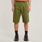 G-STAR Outlet Pleated Chino Short Green