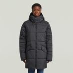 G-STAR Outlet Whistler Hooded Quilted Slim Long Coat Black