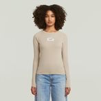G-STAR Outlet Embro Patch Slim T-Shirt Beige