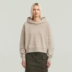 G-STAR Outlet Suéter Washed A Line Script con capucha Beige