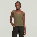 G-STAR Outlet Slim Rib Tank Top Green