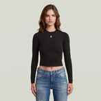G-STAR Outlet Cropped Mock Slim Top Black