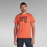 G-STAR Outlet Flock Badge Graphic T-Shirt Orange