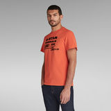 G-STAR Outlet Flock Badge Graphic T-Shirt Orange