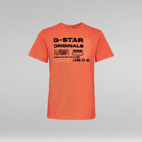 G-STAR Outlet Flock Badge Graphic T-Shirt Orange
