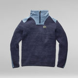 G-STAR Outlet Knitted Sweater Utility Half Zip Medium blue