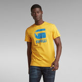 G-STAR Outlet Flock Hamburger Logo T-Shirt Yellow