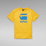 G-STAR Outlet Flock Hamburger Logo T-Shirt Yellow