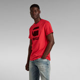 G-STAR Outlet Flock Hamburger Logo T-Shirt Red