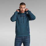 G-STAR Outlet Woven Mix Graphic Loose Hooded Sweater Dark blue
