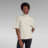 G-STAR Outlet Loose Graphic Funnel T-Shirt Beige