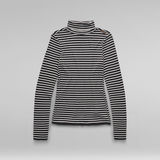 G-STAR Outlet Slim Rib Mock Neck Striped Top Multi color