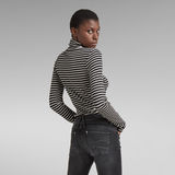 G-STAR Outlet Slim Rib Mock Neck Striped Top Multi color