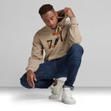 G-STAR Outlet RAW. 7411 Loose Hooded Sweater Beige