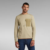 G-STAR Outlet Lightweight Slanted Pocket Sweater Green