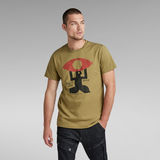 G-STAR Outlet Canoe Colorblock T-Shirt Green
