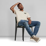 G-STAR Outlet Baseball Collar Tee Beige