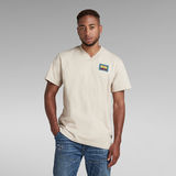 G-STAR Outlet Baseball Collar Tee Beige