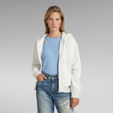 G-STAR Outlet Premium Core Zip Through Hoodie White