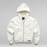 G-STAR Outlet Premium Core Zip Through Hoodie White