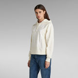 G-STAR Outlet Hard Core Denim Loose Hooded Sweater White
