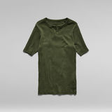 G-STAR Outlet Granddad Short Sleeve T-Shirt Green