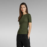 G-STAR Outlet Granddad Short Sleeve T-Shirt Green