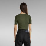 G-STAR Outlet Granddad Short Sleeve T-Shirt Green