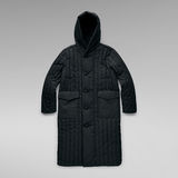 G-STAR Outlet Long Puffer Vertical Quilted Jacket Black