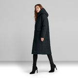 G-STAR Outlet Long Puffer Vertical Quilted Jacket Black