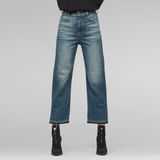 G-STAR Outlet Tedie Ultra High Straight Ripped Edge Ankle C Jeans Medium blue