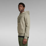 G-STAR Outlet Retro Shadow Graphic Hooded Sweater Green
