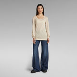 G-STAR Outlet Adjustable Sleeve Slim Top Beige