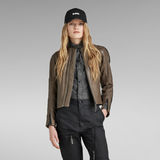 G-STAR Outlet Moto Leather Jacket Brown