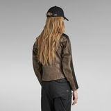 G-STAR Outlet Moto Leather Jacket Brown