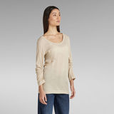 G-STAR Outlet Adjustable Sleeve Slim Top Beige