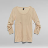 G-STAR Outlet Adjustable Sleeve Slim Top Beige