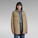 G-STAR Outlet Quilted Zipped Overshirt Beige