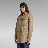 G-STAR Outlet Quilted Zipped Overshirt Beige