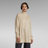 G-STAR Outlet Knitted Turtleneck Sweater Loose Beige