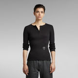 G-STAR Outlet Crespo Rib Slim Top Black