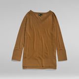 G-STAR Outlet Oversized V-Neck Knitted Sweater Brown