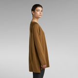 G-STAR Outlet Oversized V-Neck Knitted Sweater Brown
